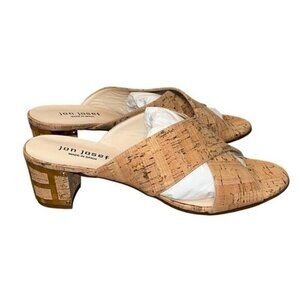 NWT Anthropologie Jon Josef Danubio Cork Slide Sandals With Block Heel Size 10
